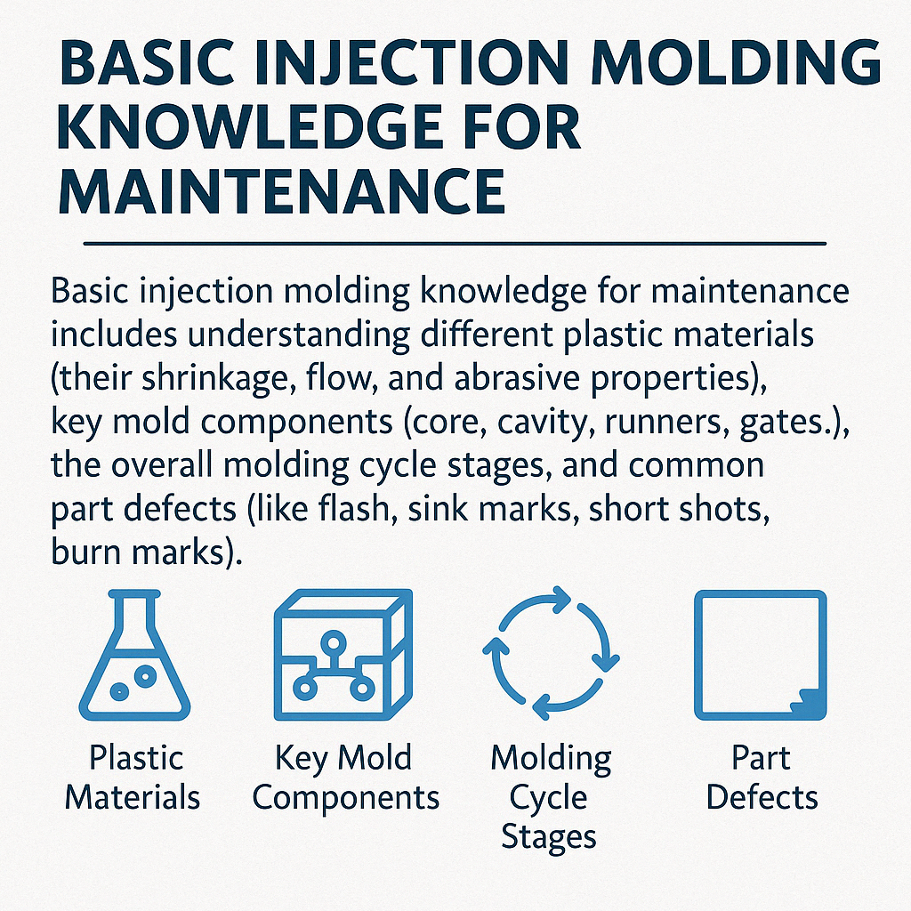 Diagram illustrating basic injection molding process